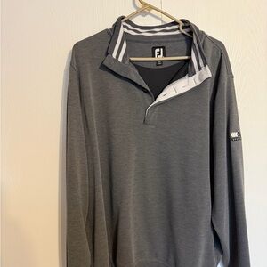 FootJoy Charcoal Pullover with Striped Collar